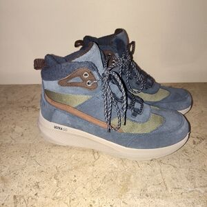 Skechers Ultra Go High-Top Sneakers in Blue and Green